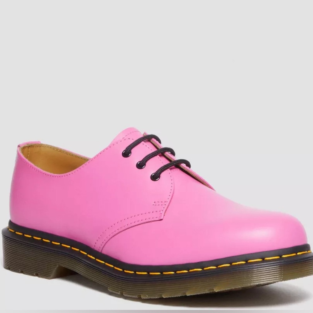 Pink Dr. Martens Smooth Leather Oxford Shoes